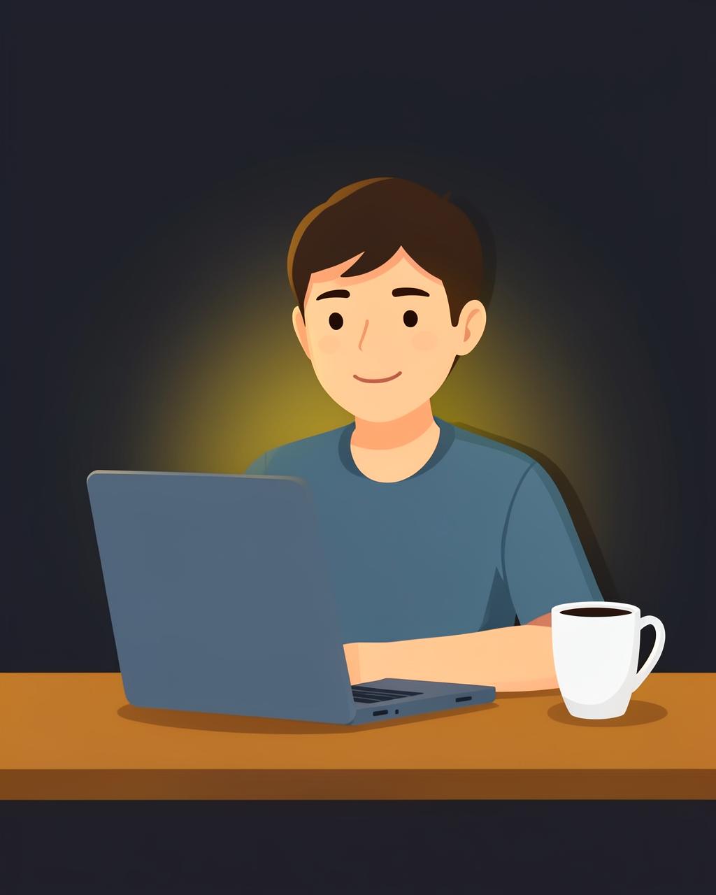 Illustration eines Webdesigners am Arbeitsplatz